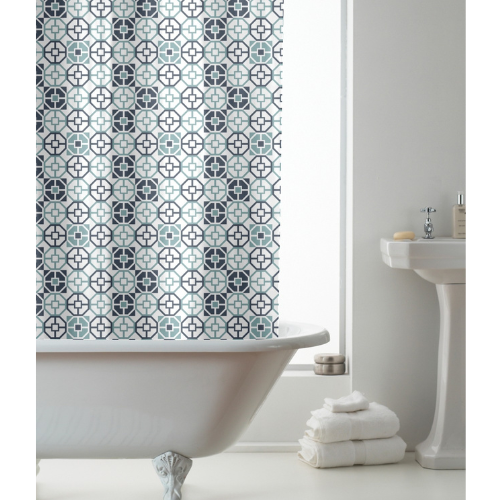 Country Club Shower Curtain – Blue Geo Files @HOG - Home Office Garden Online Marketplace