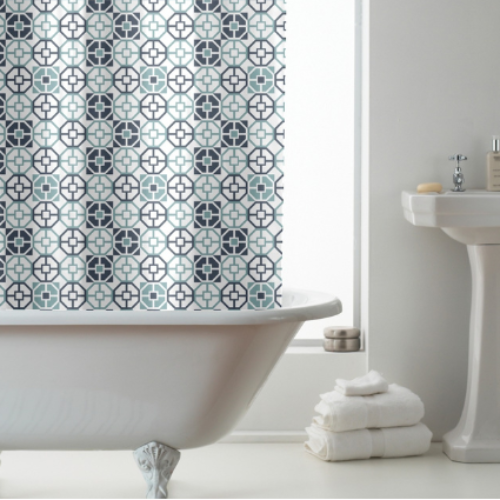 Country Club Shower Curtain – Blue Geo Files @HOG - Home Office Garden Online Marketplace