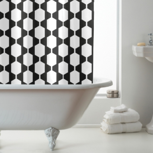 Country Club Shower Curtain – Retro Mono @HOG - Home Office Garden Online Marketplace