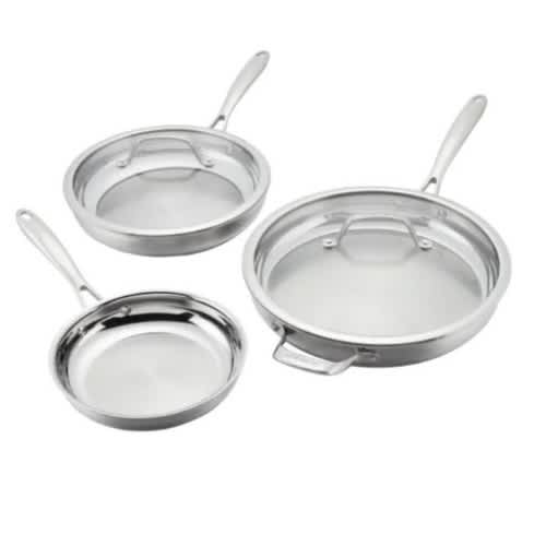 Cuisinart Tri-Ply Clad Stainless Steel 5-Piece Skillet Set. Home Office Garden | HOG-HomeOfficeGarden | online marketplace