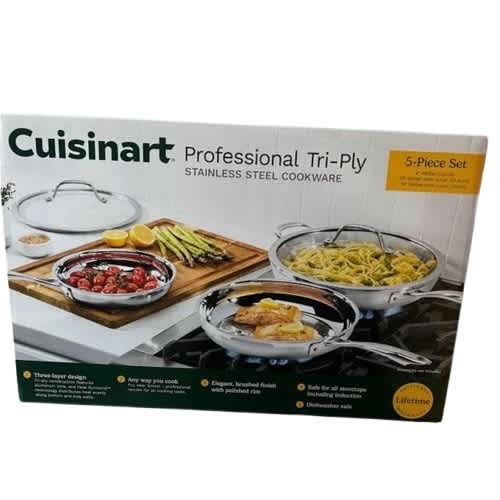 Cuisinart Tri-Ply Clad Stainless Steel 5-Piece Skillet Set. Home Office Garden | HOG-HomeOfficeGarden | online marketplace