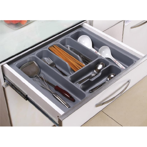 Cutlery Storage Organizer Tray for Kitchen Drawers – Grey. Home Office Garden | HOG-HomeOfficeGarden | online marketplace