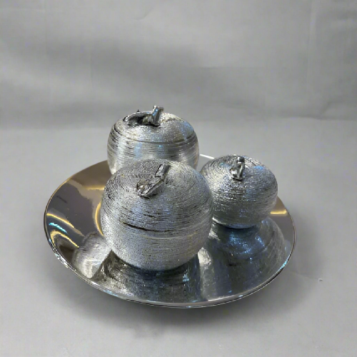 Decorative Center Table Silver Bowl With 3 Balls Home Office Garden | HOG-HomeOfficeGarden | online marketplace
