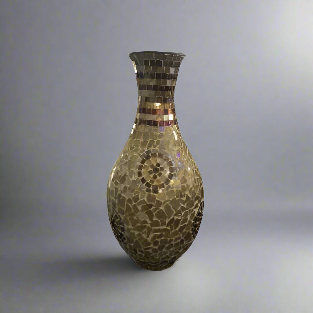 Decorshore Bohemian Mosaic Decorative Crackle Glass Vase @ HOG
