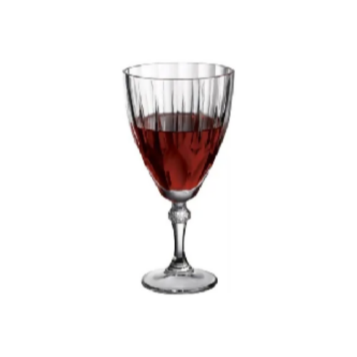 Diamond Stemware Glass (Red) (6pcs) 245cc. @HOG - Home Office Garden Online Marketplace
