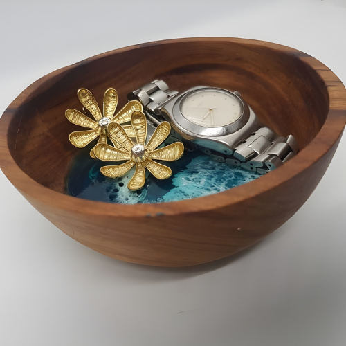 Eclectic Wood and Resin Trinket Bowl @HOG - Home, Office, Garden, Online Marketplace