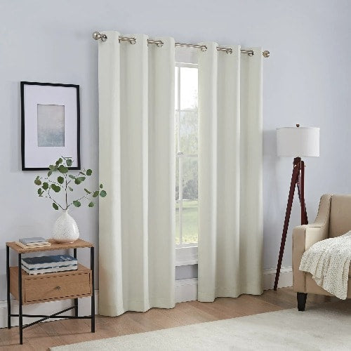 Eclipse Total Blackout 2 Curtain Panels Oscar Ivory 52in X 84in Magnetic @ HOG