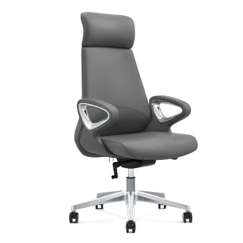 Elegant Silver Leather Task Chair. @HOG - Home Office Garden Online Marketplace