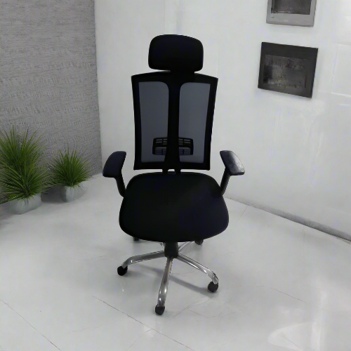 Ergonomic Mesh Office Chair with Headrest and Armrests – Black @HOG - Home, Office, Garden, Online Marketplace