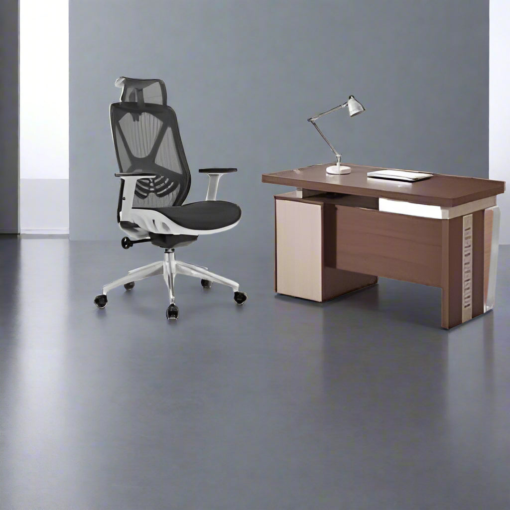 Ergonomic Swivel Mesh Chair With Office Desk @ HOG