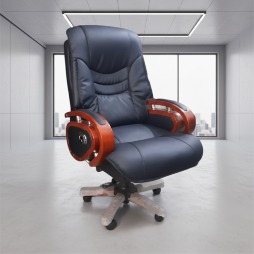 Executive Black Upholstered Office Chair with Cushioned Backrest @HOG - Home, Office, Garden, Online Marketplace