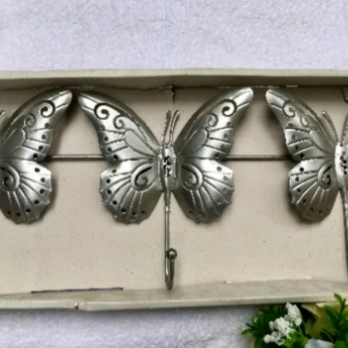 Garden Butterfly Metal Wall Hanging Decoration - Silver @HOG - Home, Office, Garden, Online Marketplace