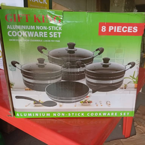 Gift King Aluminium Non-Stick Cookware Set- 8 Pieces @HOG - Home Office Garden Online Marketplace