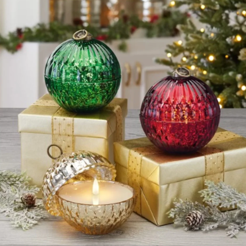Glass Ornament With Led Candle Set 3 Piece @HOG - Home, Office, Garden, Online Marketplace