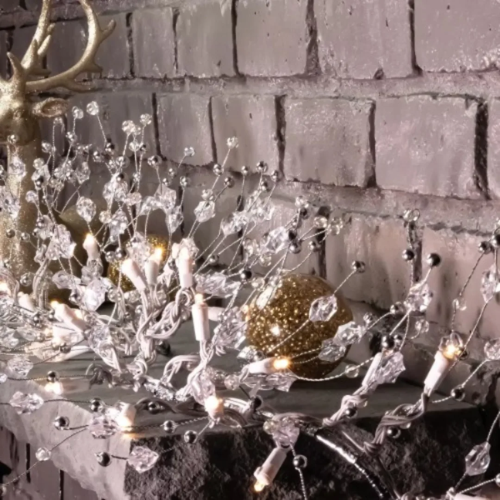 Glitter Gem Garland With 100 Warm White Led Lights - 9ft - 2.7m @HOG - Home, Office, Garden, Online Marketplace