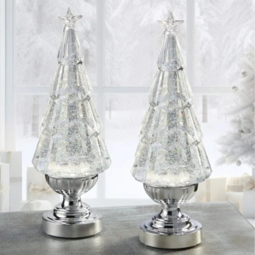 Glitter Tree Lamps- 2 Pack - 14 Inch - 35.6 Cm Lighted @HOG - Home, Office, Garden, Online Marketplace