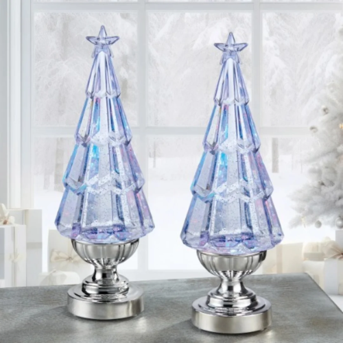 Glitter Tree Lamps- 2 Pack - 14 Inch - 35.6 Cm Lighted @HOG - Home, Office, Garden, Online Marketplace