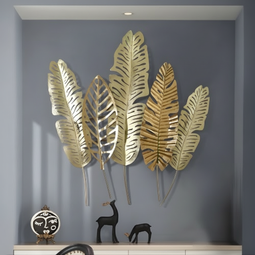Gold Metallic Leaf Wall Art (81×72cm) @HOG - Home, Office, Online Marketplace