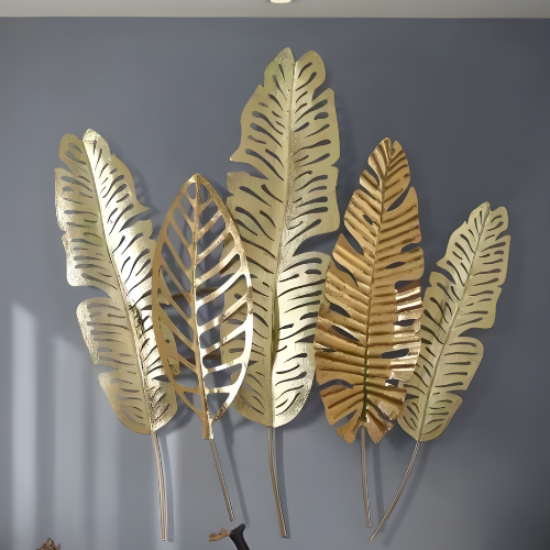 Gold Metallic Leaf Wall Art (81×72cm) @HOG - Home, Office, Online Marketplace