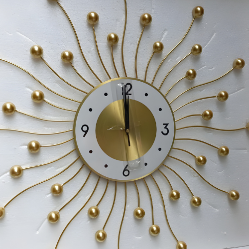 Golden Sunburst Wall Clock @HOG - Home, Office, Online Marketplace
