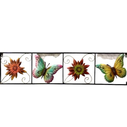 Hand Painted Metal Wall Art - Butterflies & Flowers. Home Office Garden | HOG-HomeOfficeGarden | online marketplace