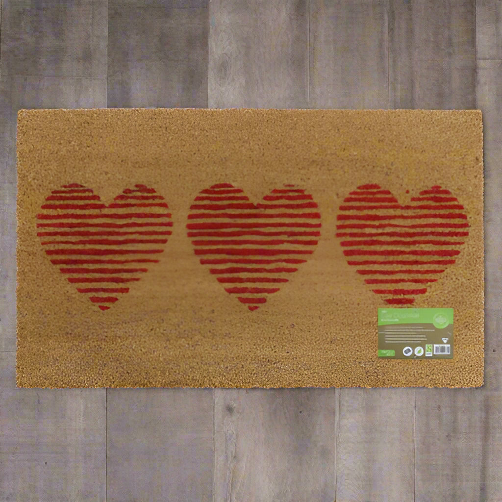 Hearts Latex Coir Doormat – 45 x 75 cm @HOG - Home Office Garden Online Marketplace