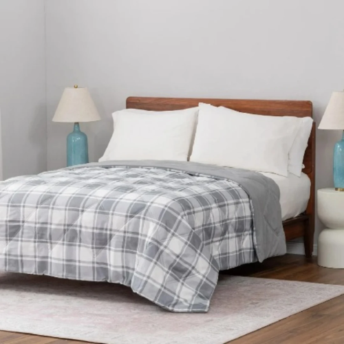 Herringbone Microfiber Down Alternative Blanket - Grey @HOG - Home, Office, Garden, Online Marketplace