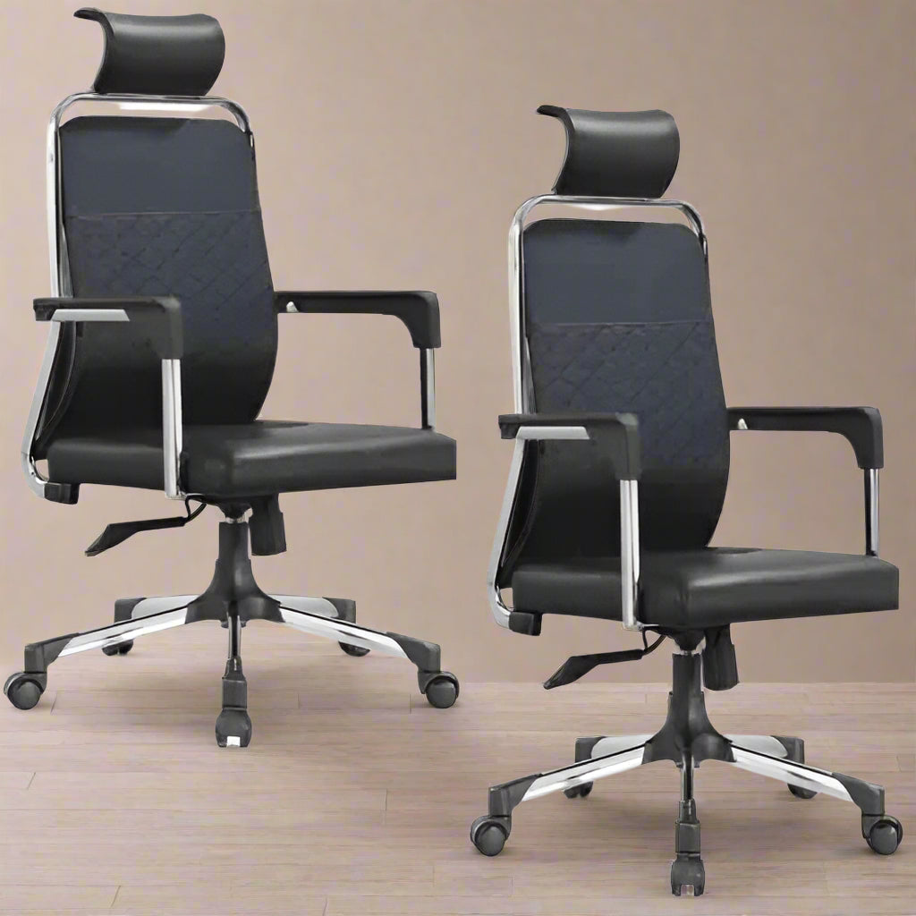 High Leather Back Office Chair - 2pcs @ HOG