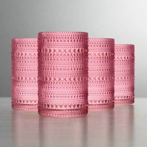 Home Essentials Halo Blush Highball Glasses - Set Of 4. Home Office Garden | HOG-HomeOfficeGarden | online marketplace