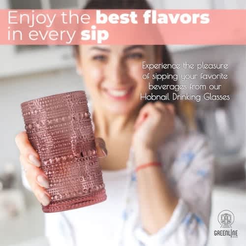 Home Essentials Halo Blush Highball Glasses - Set Of 4. Home Office Garden | HOG-HomeOfficeGarden | online marketplace