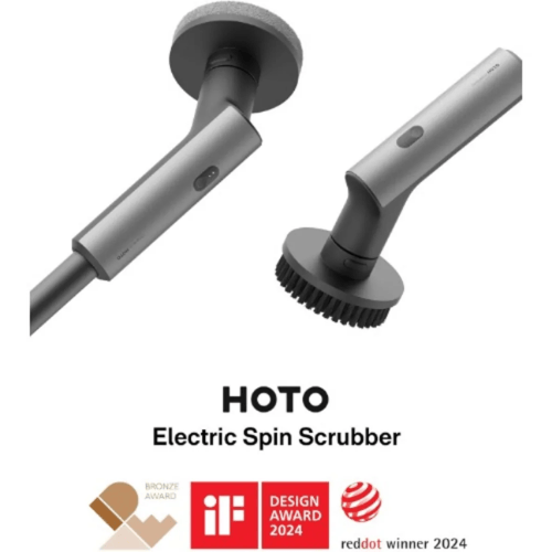 Hoto Cordless Battery Powered Rechargeable Spin Scrubber - Full Body Waterproof with 6 Brush Heads @HOG - Home Office Garden Online Marketplace
