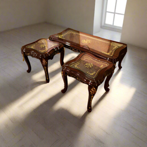 Italian Center Table with 2 Side Stool. @HOG - Home Office Garden Online Marketplace