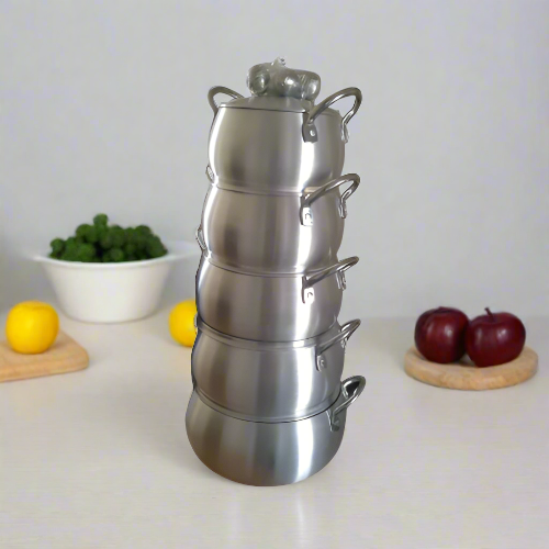 Kanelco 5-Piece Aluminium Belly Shaped Stock Pot Set. Home Office Garden | HOG-HomeOfficeGarden | online marketplace