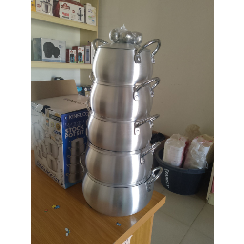 Kanelco 5-Piece Aluminium Belly Shaped Stock Pot Set. Home Office Garden | HOG-HomeOfficeGarden | online marketplace