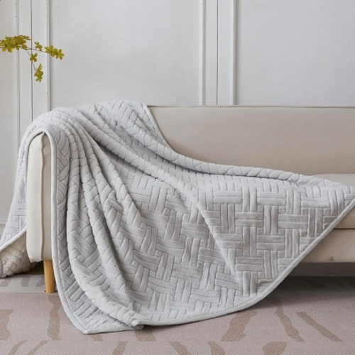 Korbliss Faux Fur King Throw Blanket - 90x102'' - Light Grey @HOG - Home, Office, Garden, Online Marketplace