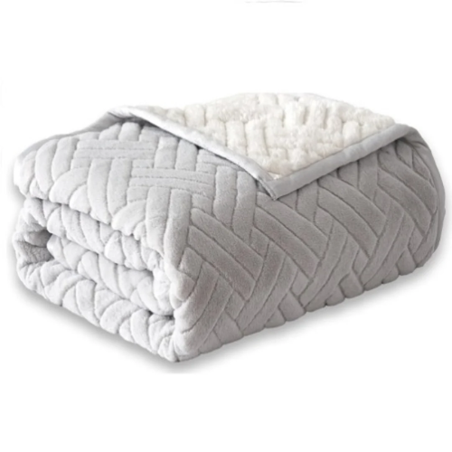 Korbliss Faux Fur King Throw Blanket - 90x102'' - Light Grey @HOG - Home, Office, Garden, Online Marketplace