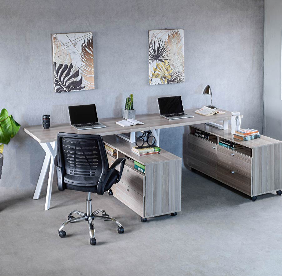 L-Shape Office Desk with Extension-1.2M. Order now @HOG