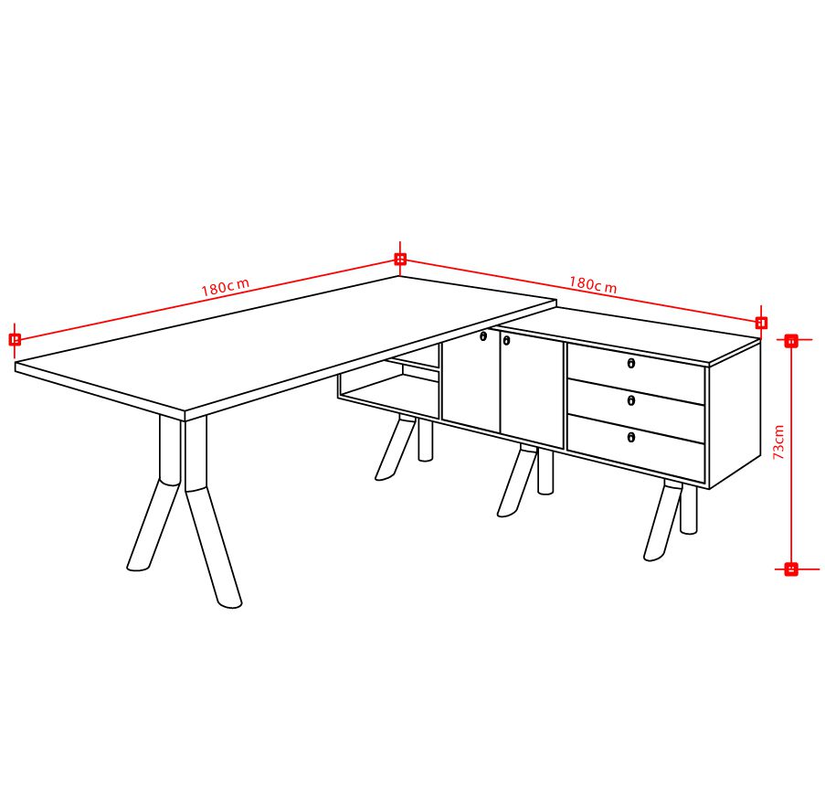 L-Shape Office Desk with Extension-1.6M Home Office Garden | HOG-HomeOfficeGarden | online marketplace