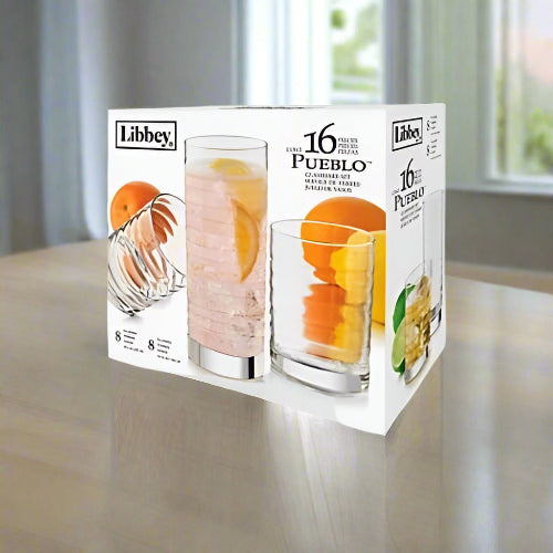 Libbey Pueblo 16-piece Tumbler And Rocks Glass Set. Home Office Garden | HOG-HomeOfficeGarden | online marketplace