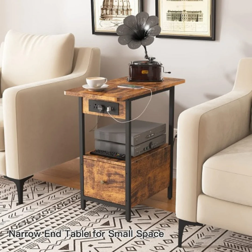 Lidyuk End Table With Charging Station, Narrow Side Table With Drawer And Usb Ports @HOG - Home, Office, Garden, Online Marketplace