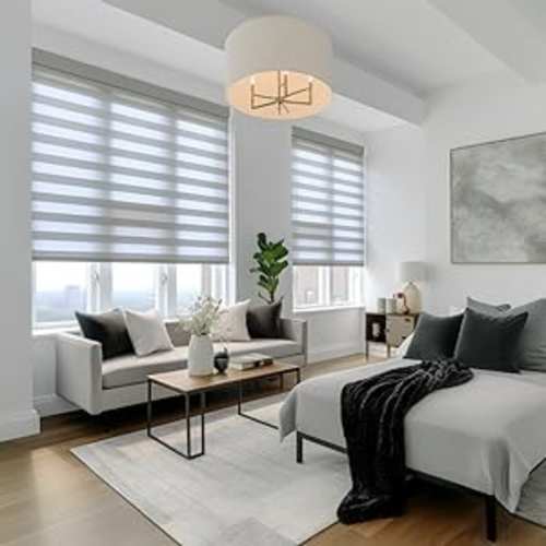 Linkcoo Zebra Blinds Roller Shades For Windows - (width 21", Max Drop Height 72") @ HOG