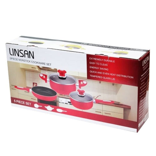 Linsan 5pc Non-stick Aluminum Cookware Set @HOG - Home Office Garden Online Marketplace