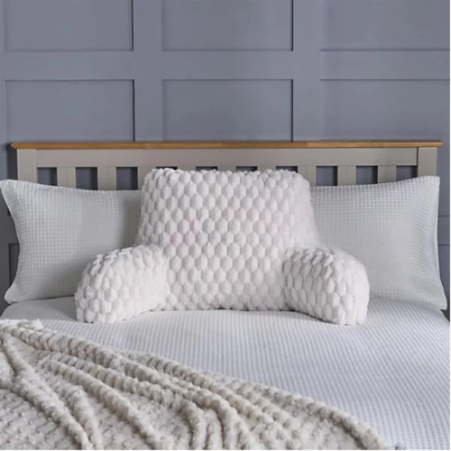Linsan Cuddle Cushion Faux Fur Support Bed Pillow, Cream @HOG - Home, Office, Garden, Online Marketplace