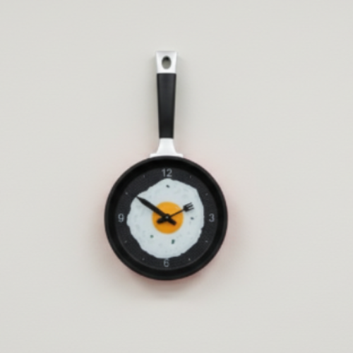 Linsan Fried Egg Kitchen Clock - Red @HOG - Home, Office, Garden, Online Marketplace
