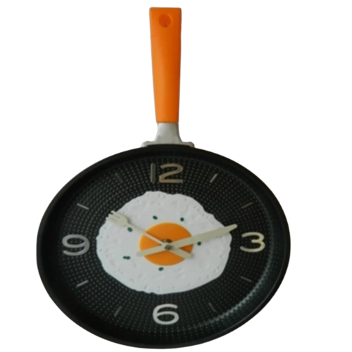 Linsan Fried Egg Kitchen Clock -orange @HOG - Home, Office, Garden, Online Marketplace