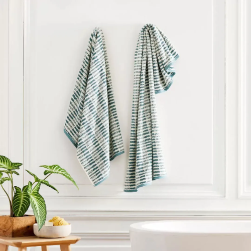 Loftex Loft Green Stripe Bath Towel, 76 X 147 Cm @HOG - Home, Office, Garden, Online Marketplace
