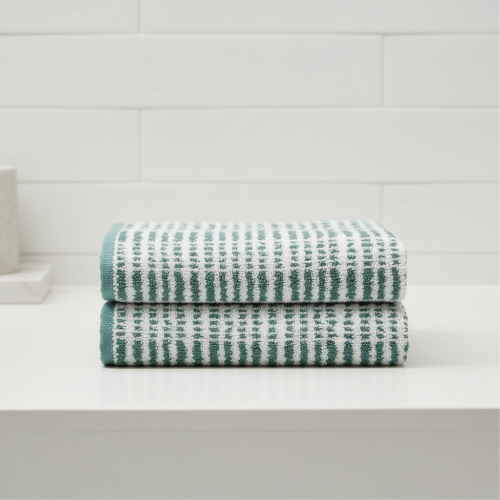 Loftex Loft Green Stripe Bath Towel, 76 X 147 Cm @HOG - Home, Office, Garden, Online Marketplace