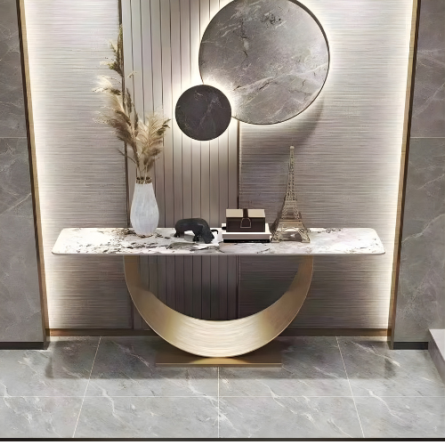 Luxe Semi-Circular Console Table with Decorative Ensemble @HOG - Home, Office, Garden, Online Marketplace