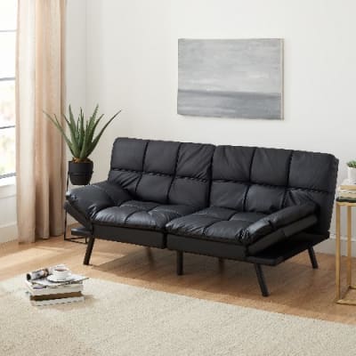Mainstays Faux Leather Memory Foam Futon Sofa - 72in. X 34in. X 32in Home Office Garden | HOG-HomeOfficeGarden | online marketplace