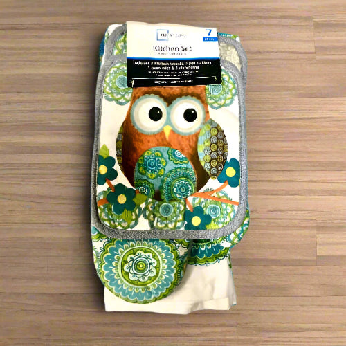 Mainstays Kitchen Cotton Set With Towels + Mitt & Pot Holders - 7 Pieces. Home Office Garden | HOG-HomeOfficeGarden | online marketplace